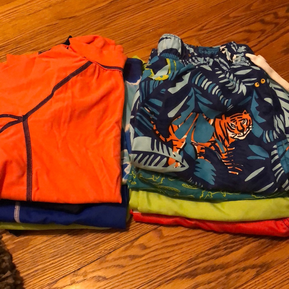 Lands end 4 swim bottoms / 4 rash guards